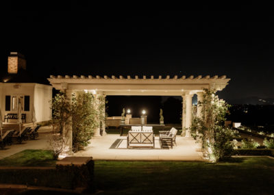 The Colony Estate luxury Los Angeles wedding venue at night