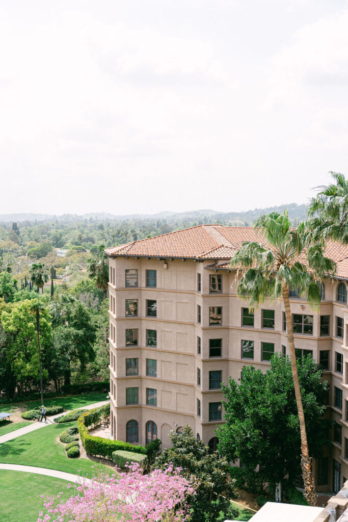 views of los angeles from the tournament of roses room, the pinthouse suite, at the langham huntington pasadena